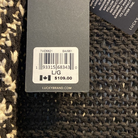 NWT Lucky Brand black & white knit cardigan - Picture 3 of 4